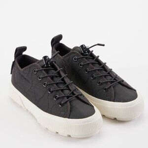 Superga 2625 Tank Quilted Nylon Sneakers Lace Up Low Top Black Bristol Size 8